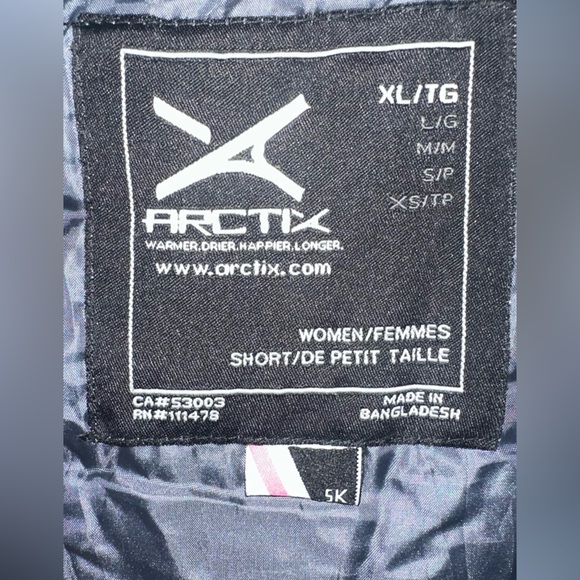 Arctix Women Essential black insulate bib overall XL 16-18 Short 27" inseam New - Picture 5 of 14